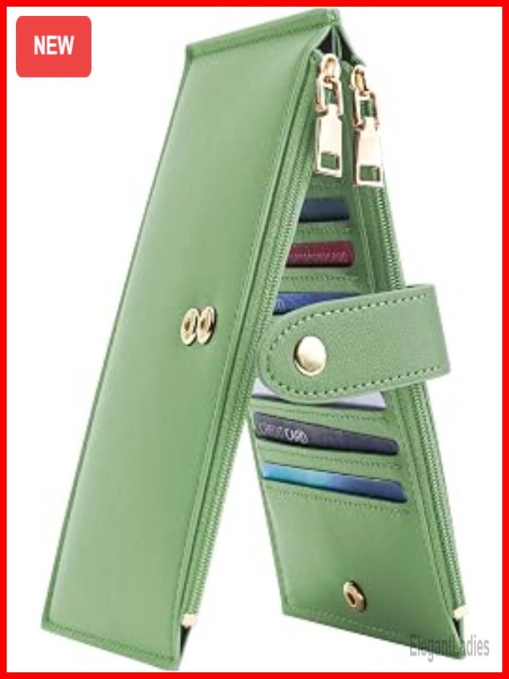 Leather RFID Blocking Slim Bifold Credit Card Holder Wallet for Women
